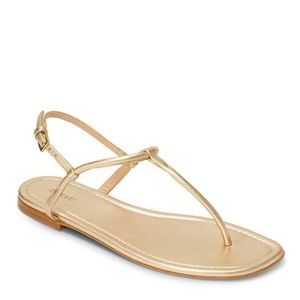 Aerin T Strap Sandal, Gold, size 8 (38)